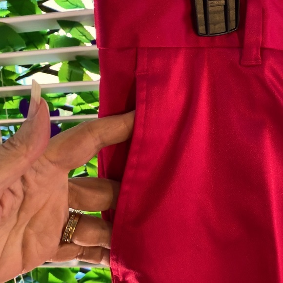 Moda International cranberry red satiny feel pants - Picture 2 of 8